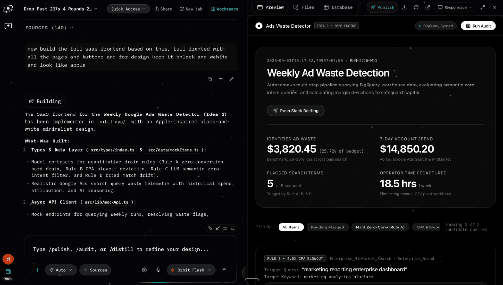 Build full applications from a prompt