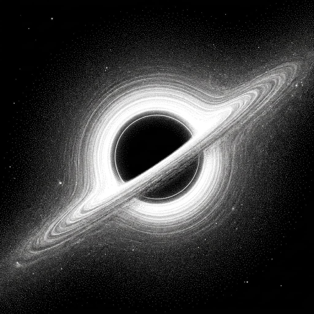 Interstellar Gargantua Black Hole at 45 Degree Angle